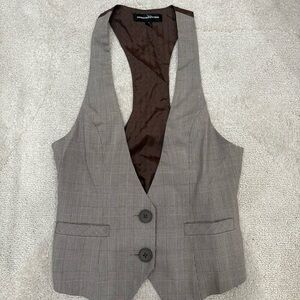 Vintage brown plaid button up suit vest from express!